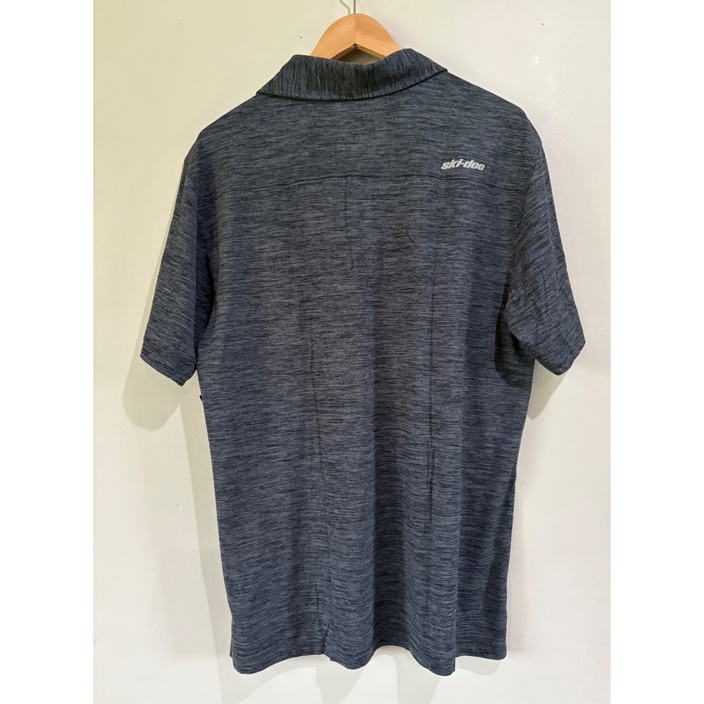 Ski-Doo Mens Small Charcoal Tech Polo Short Sleeve Performance Quick Dry Wicking - Picture 3 of 9